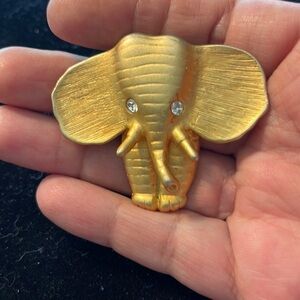 Vtg Norma Jean Gold Tone Elephant Pendant. P/A